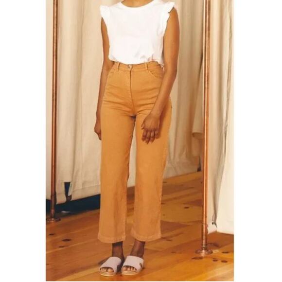 Nico Nico Pants High Waist Mustard Wool Blend - Picture 1 of 6